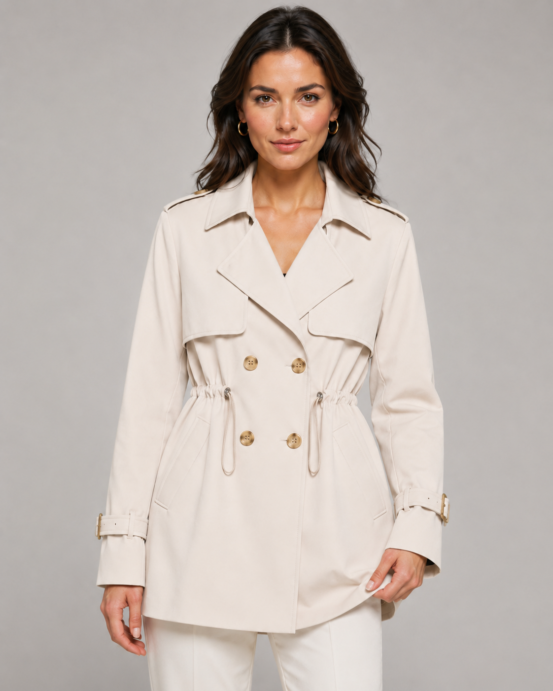Kacob | Women's Drawstring Short Trench Coat