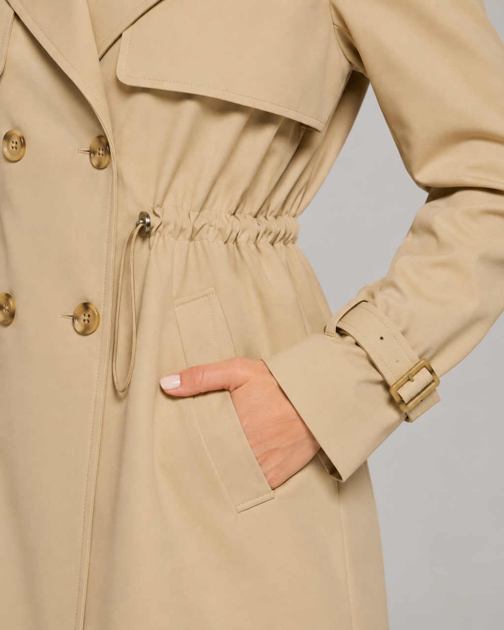 Kacob | Women's Drawstring Short Trench Coat