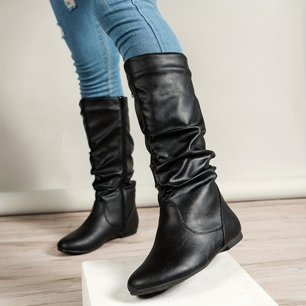 Kacob | Women's Everyday Ruched Calf Boots