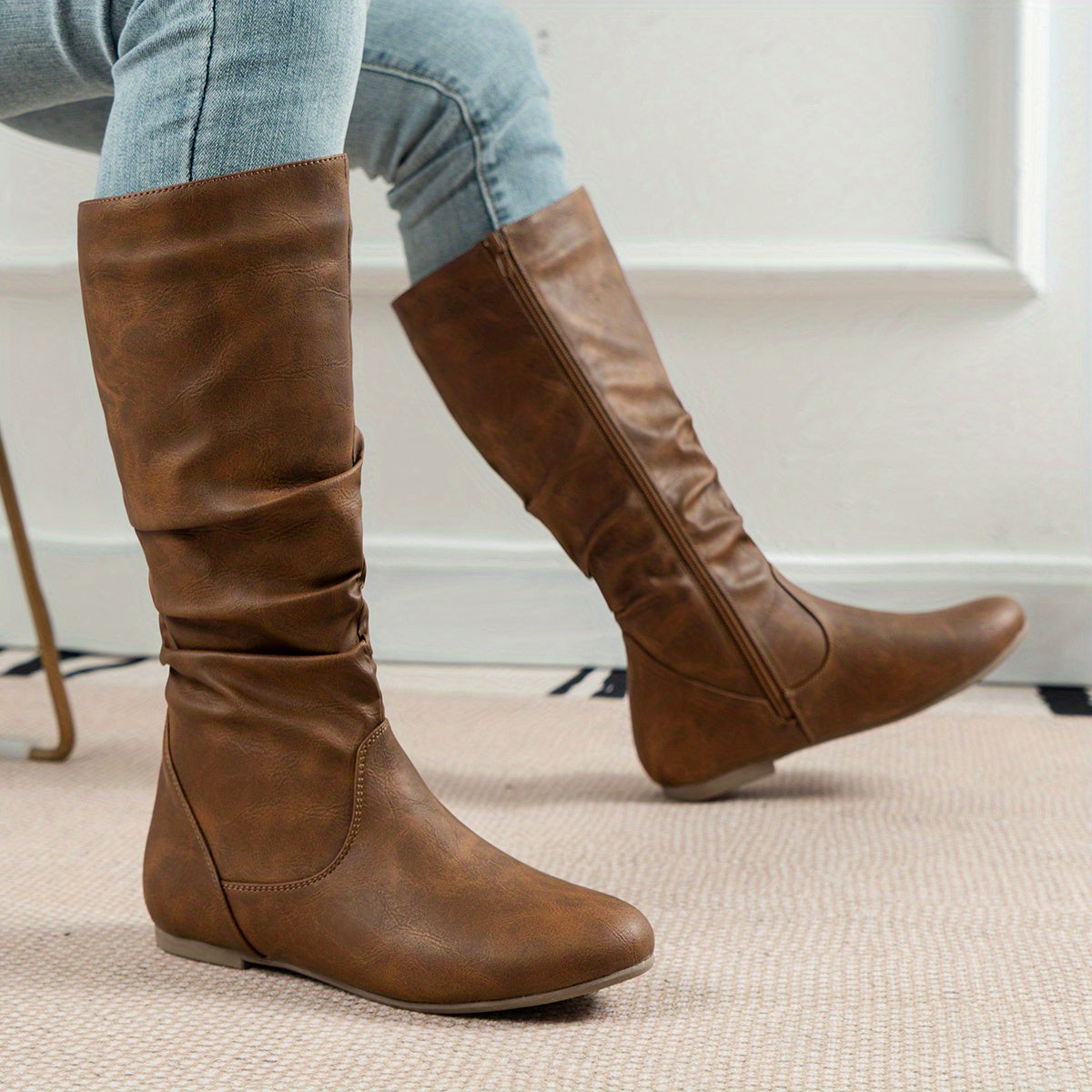 Kacob | Women's Everyday Ruched Calf Boots