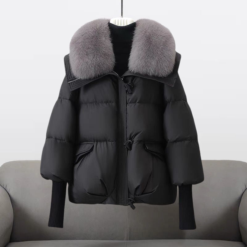 Women's Faux Fur Collar Toggle Puffer Jacket