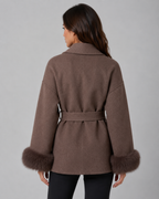 Kacob | Women's Faux Fur Cuff Wrap Coat