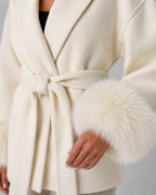 Kacob | Women's Faux Fur Cuff Wrap Coat