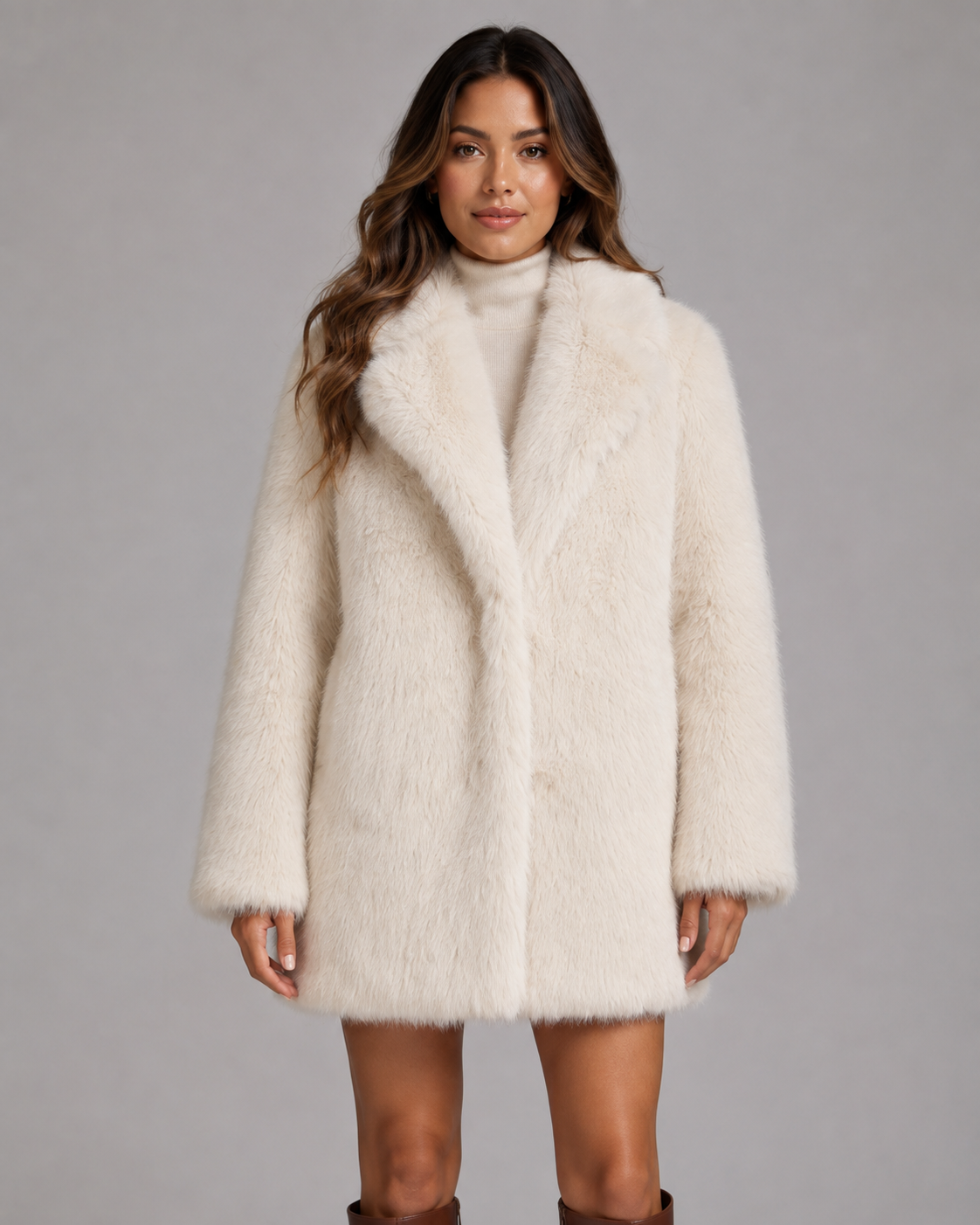 Kacob | Women's Faux Fur Shawl Collar Coat