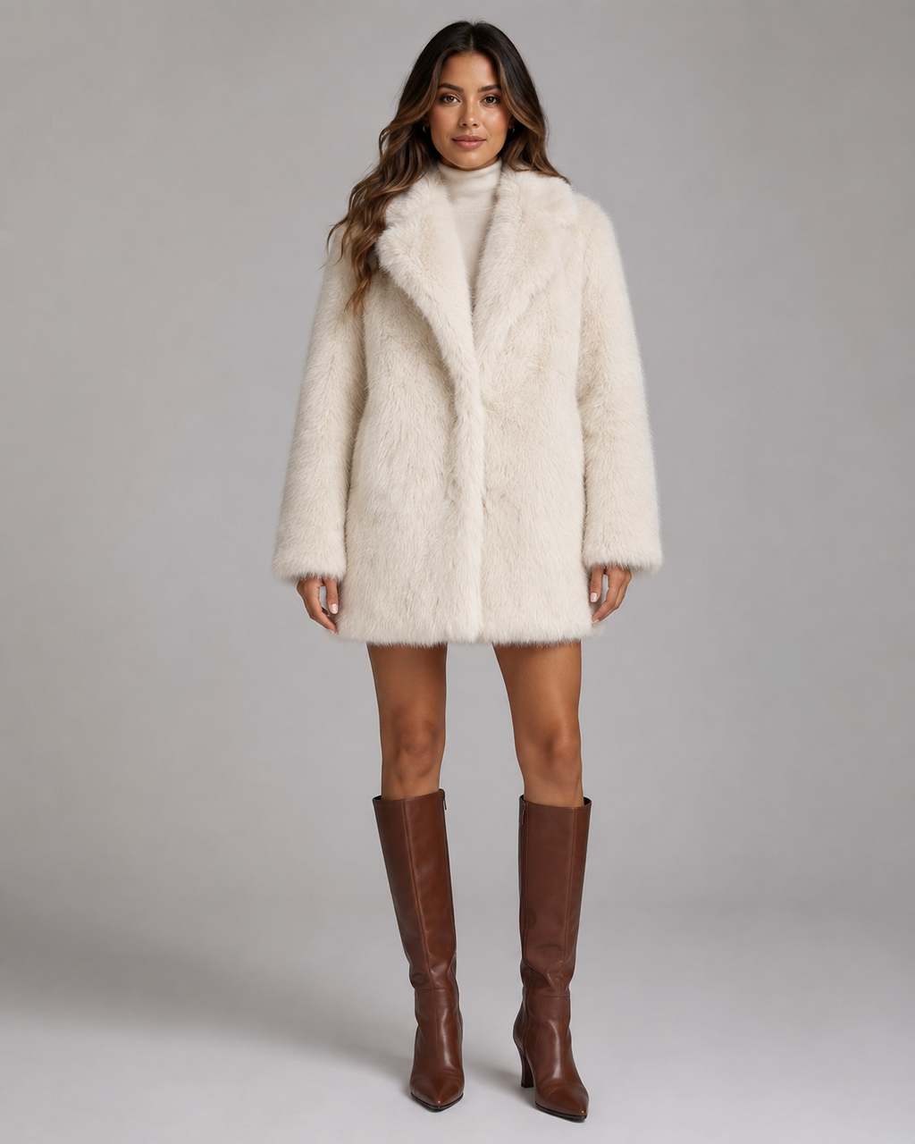 Kacob | Women's Faux Fur Shawl Collar Coat