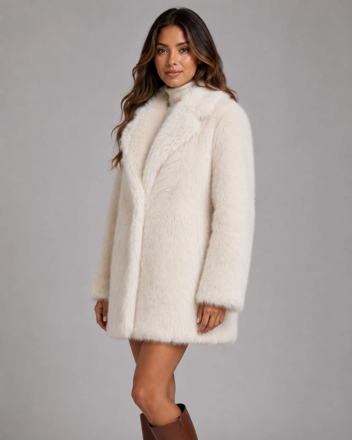 Kacob | Women's Faux Fur Shawl Collar Coat