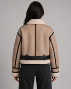 Kacob | Women's Faux Leather Aviator Jacket