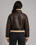 Kacob | Women's Faux Leather Aviator Jacket