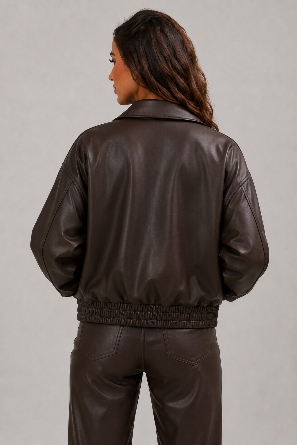 Kacob | Women's Faux Leather Bomber Jacket