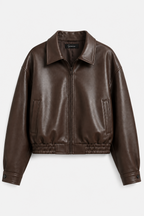 Kacob | Women's Faux Leather Bomber Jacket