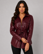 Kacob | Women's Faux Leather Shirt Jacket