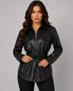 Kacob | Women's Faux Leather Shirt Jacket