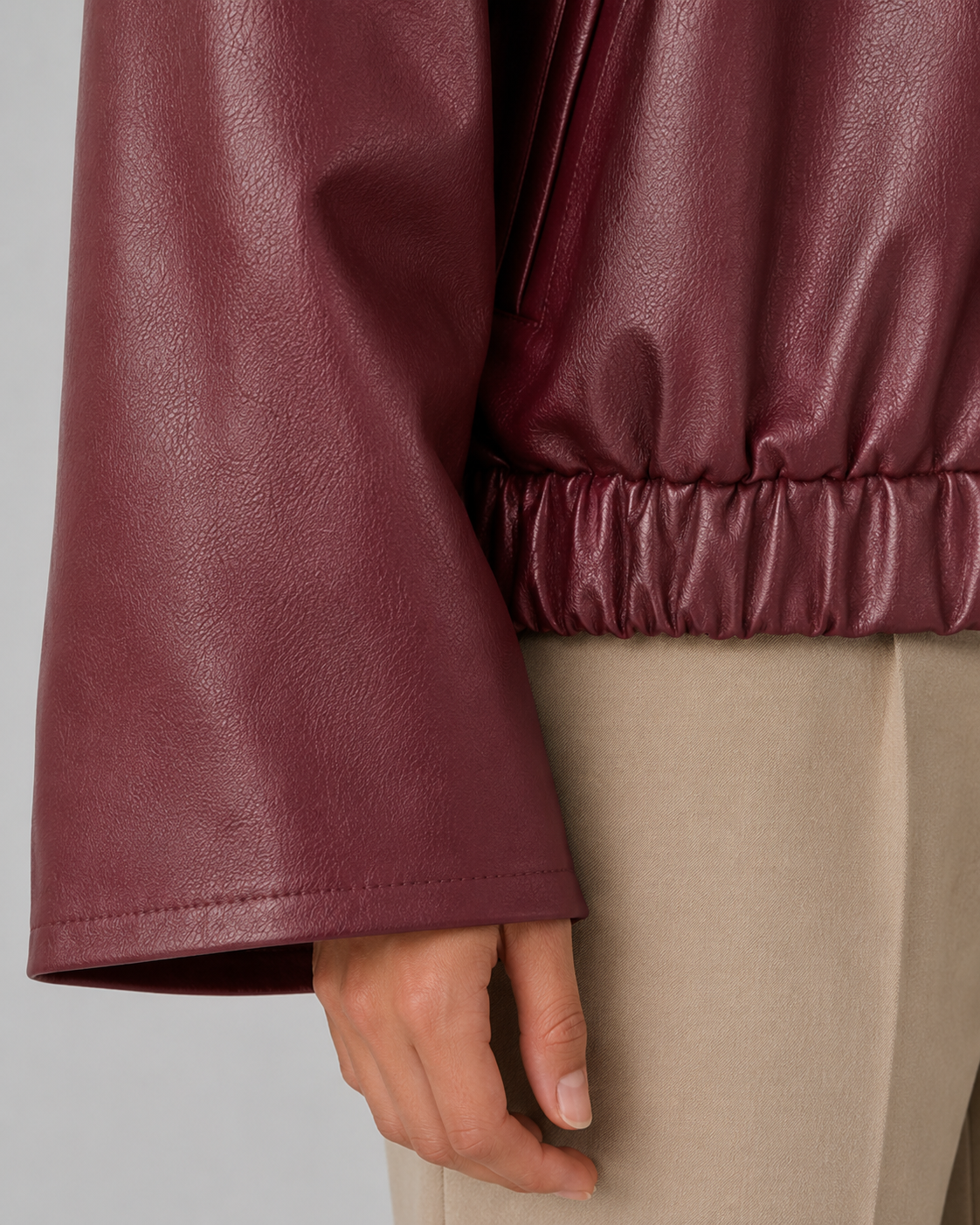 Kacob | Women's Faux Leather Zip-Up Jacket