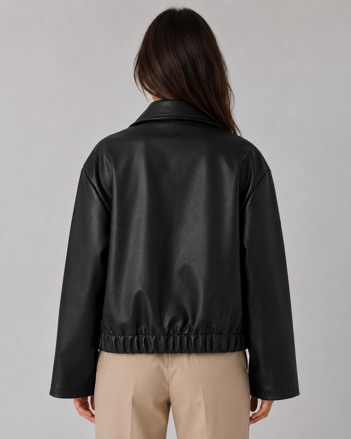 Kacob | Women's Faux Leather Zip-Up Jacket