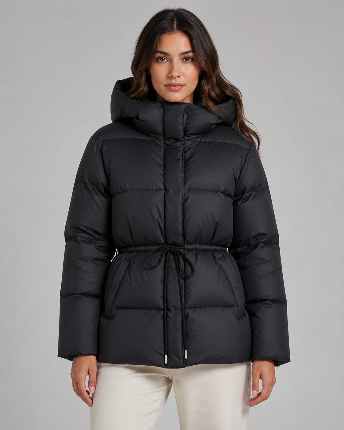 Kacob | Women's Fitted Drawstring Puffer Jacket