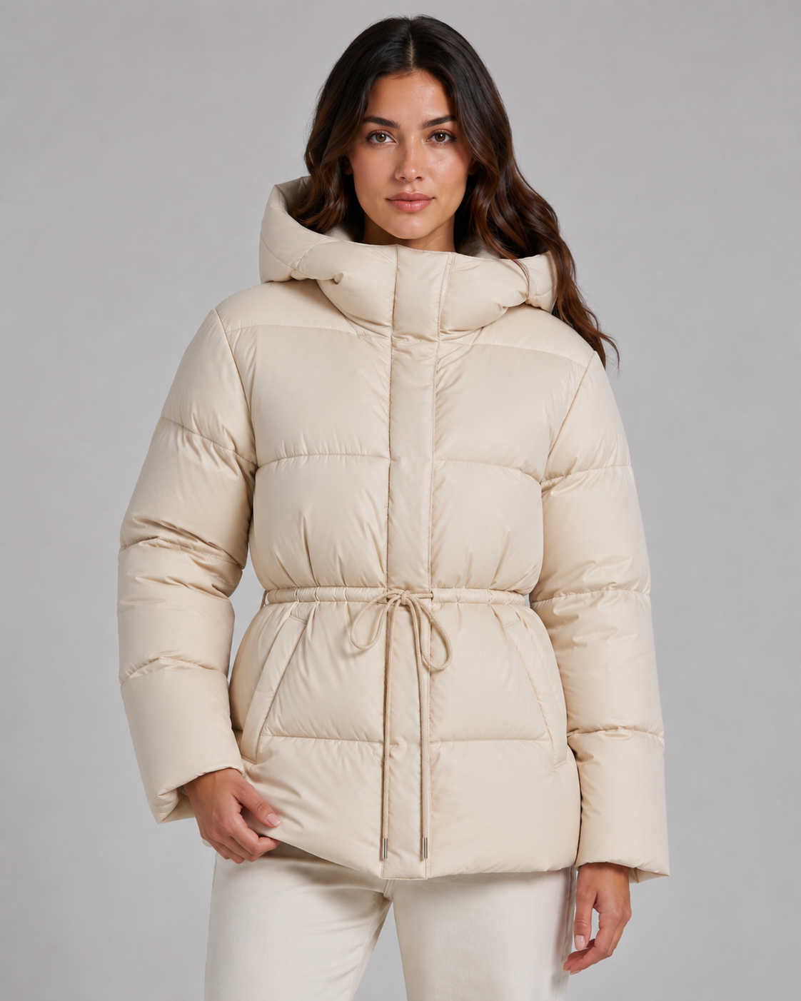 Kacob | Women's Fitted Drawstring Puffer Jacket