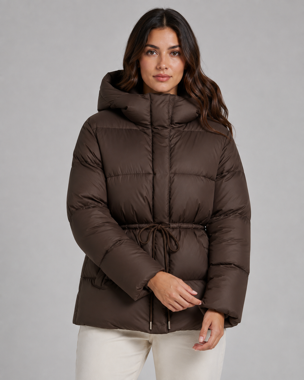 Kacob | Women's Fitted Drawstring Puffer Jacket