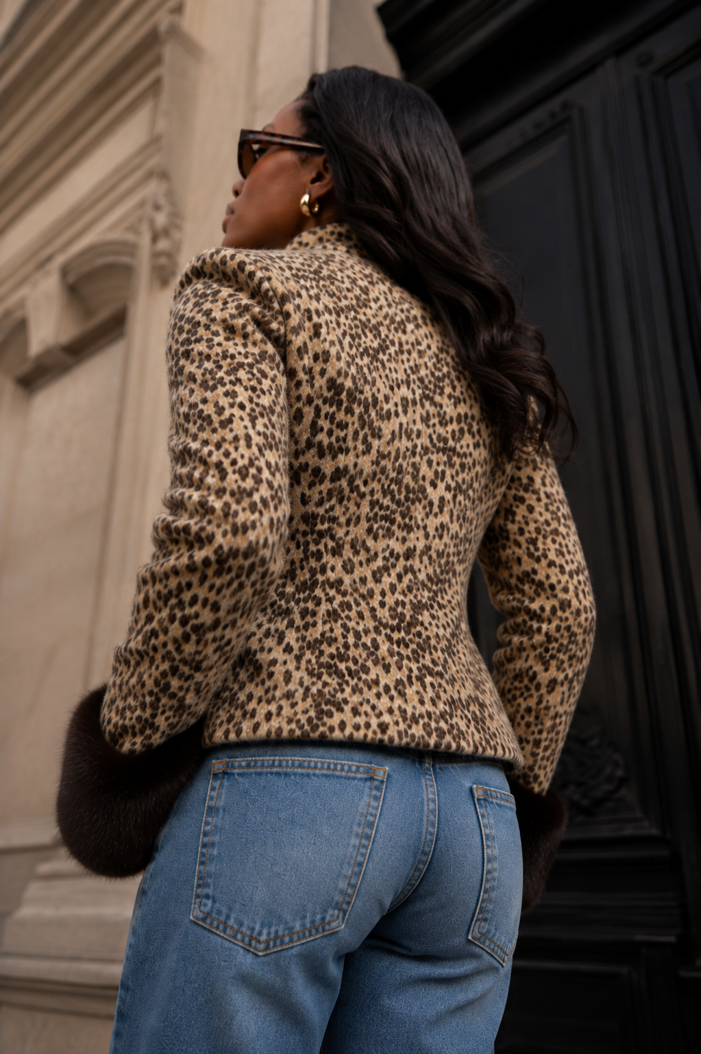 Kacob | Women's Fitted Faux Fur Jacket