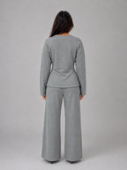 Kacob | Women's Fitted Top & Wide Leg Trousers Lounge Co-Ord Set