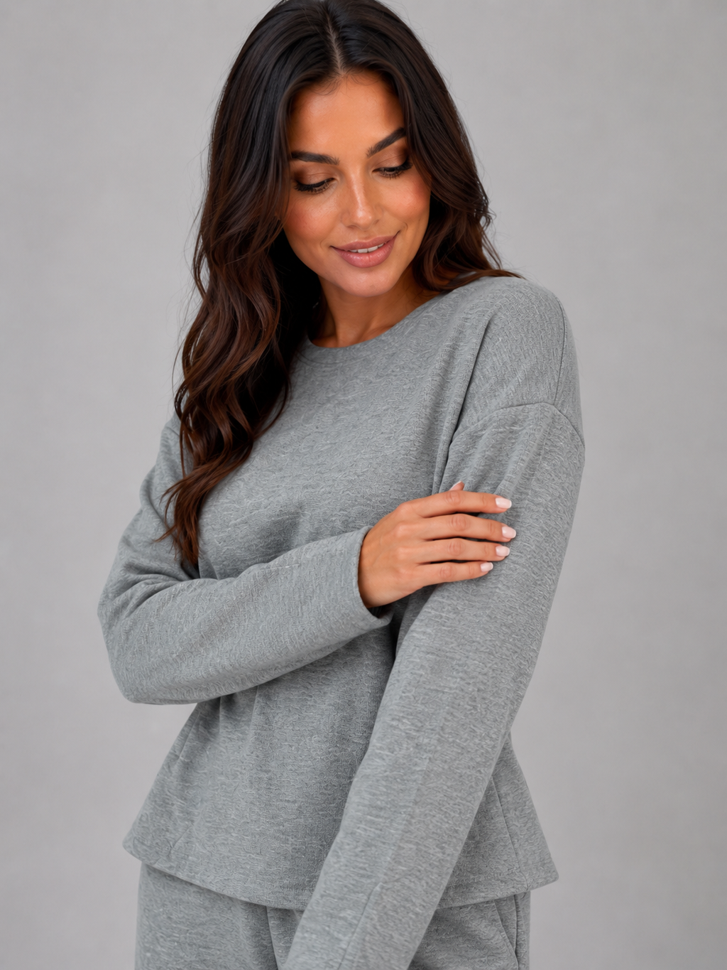 Kacob | Women's Fitted Top & Wide Leg Trousers Lounge Co-Ord Set