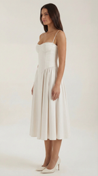 Kacob | Women's Floral Corset Midi Dress