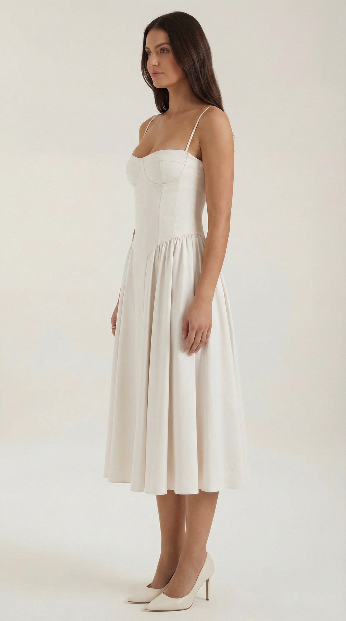 Kacob | Women's Floral Corset Midi Dress