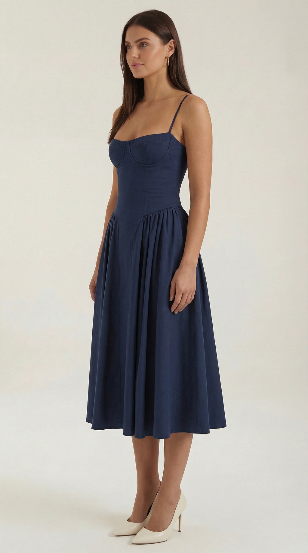 Kacob | Women's Floral Corset Midi Dress