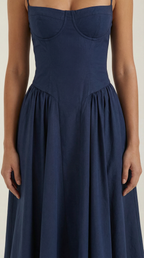 Kacob | Women's Floral Corset Midi Dress
