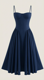 Kacob | Women's Floral Corset Midi Dress