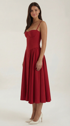 Kacob | Women's Floral Corset Midi Dress