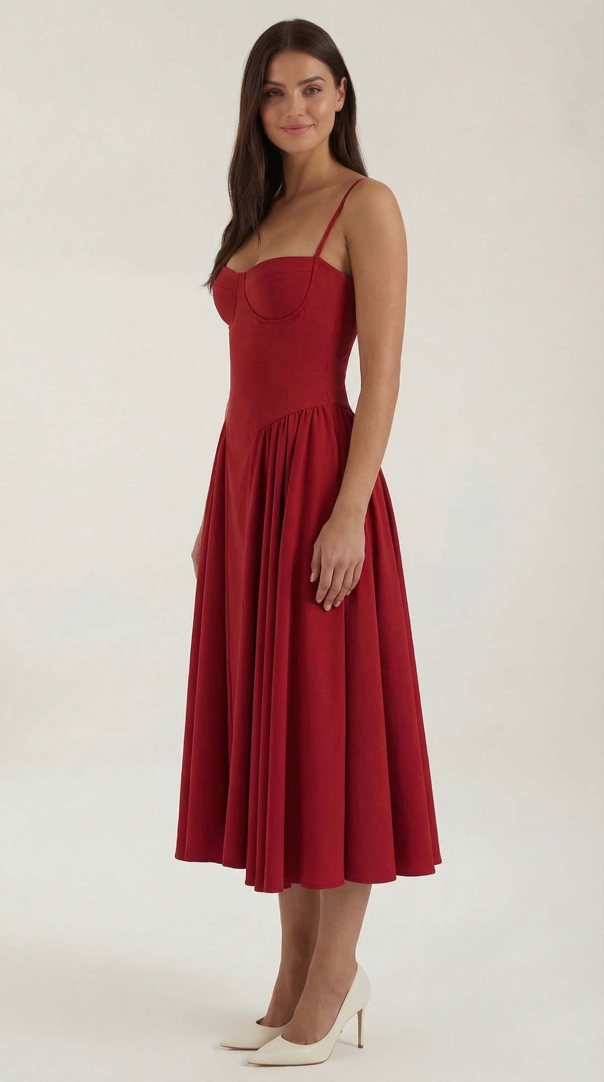 Kacob | Women's Floral Corset Midi Dress