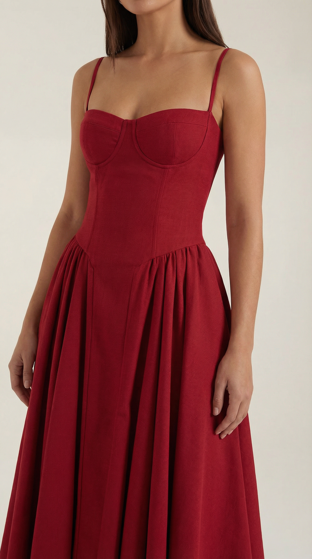 Kacob | Women's Floral Corset Midi Dress