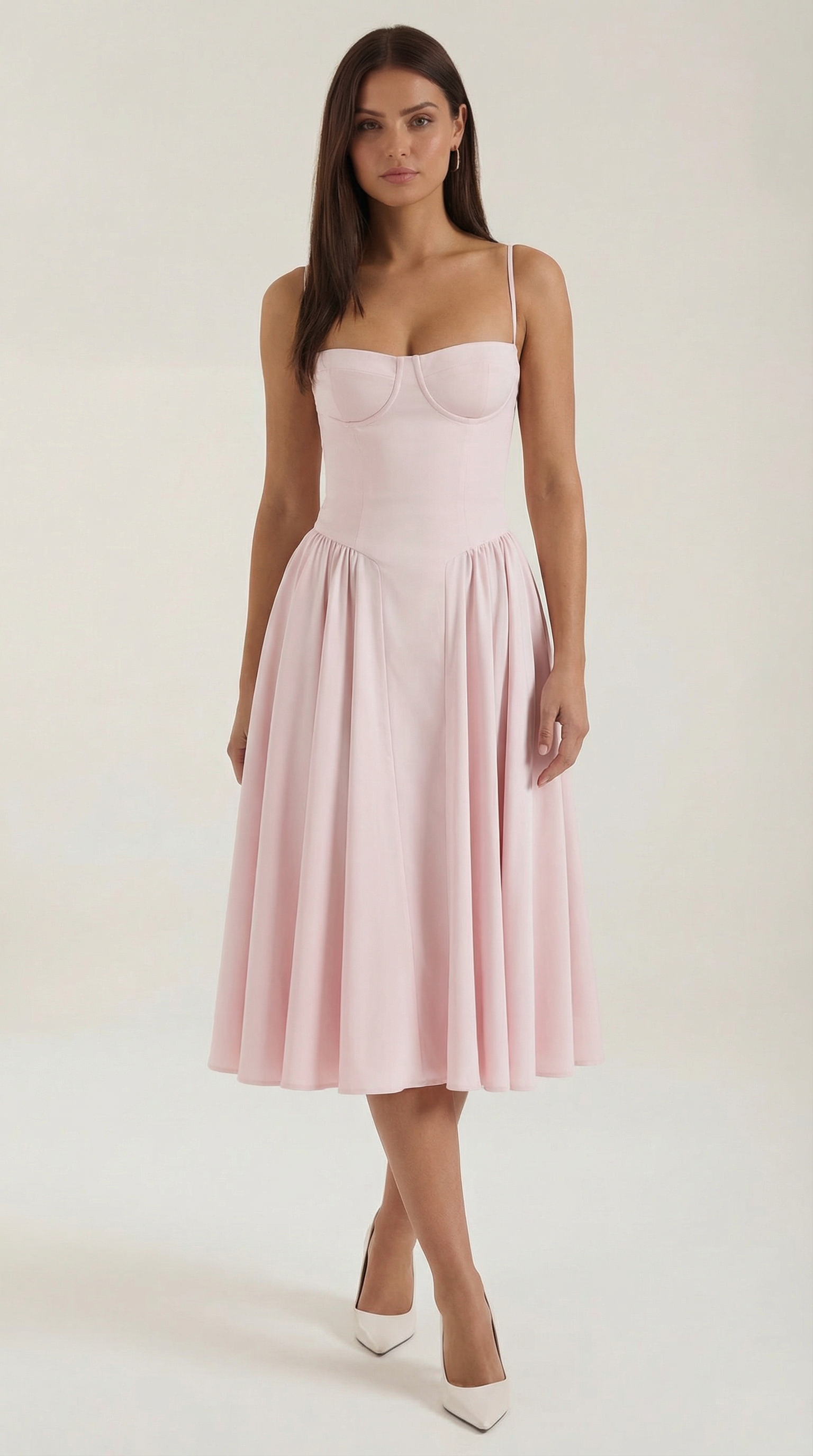 Kacob | Women's Floral Corset Midi Dress