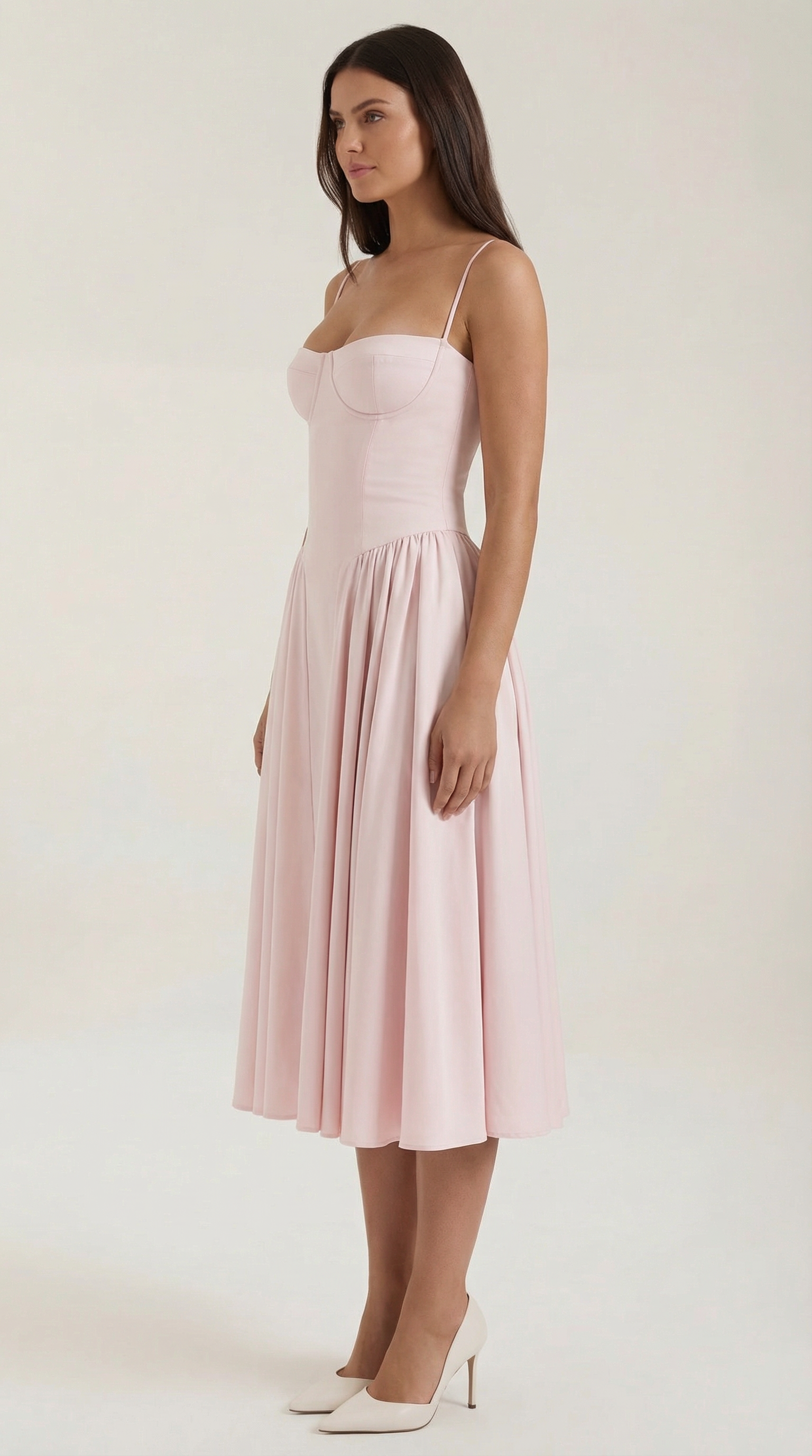 Kacob | Women's Floral Corset Midi Dress