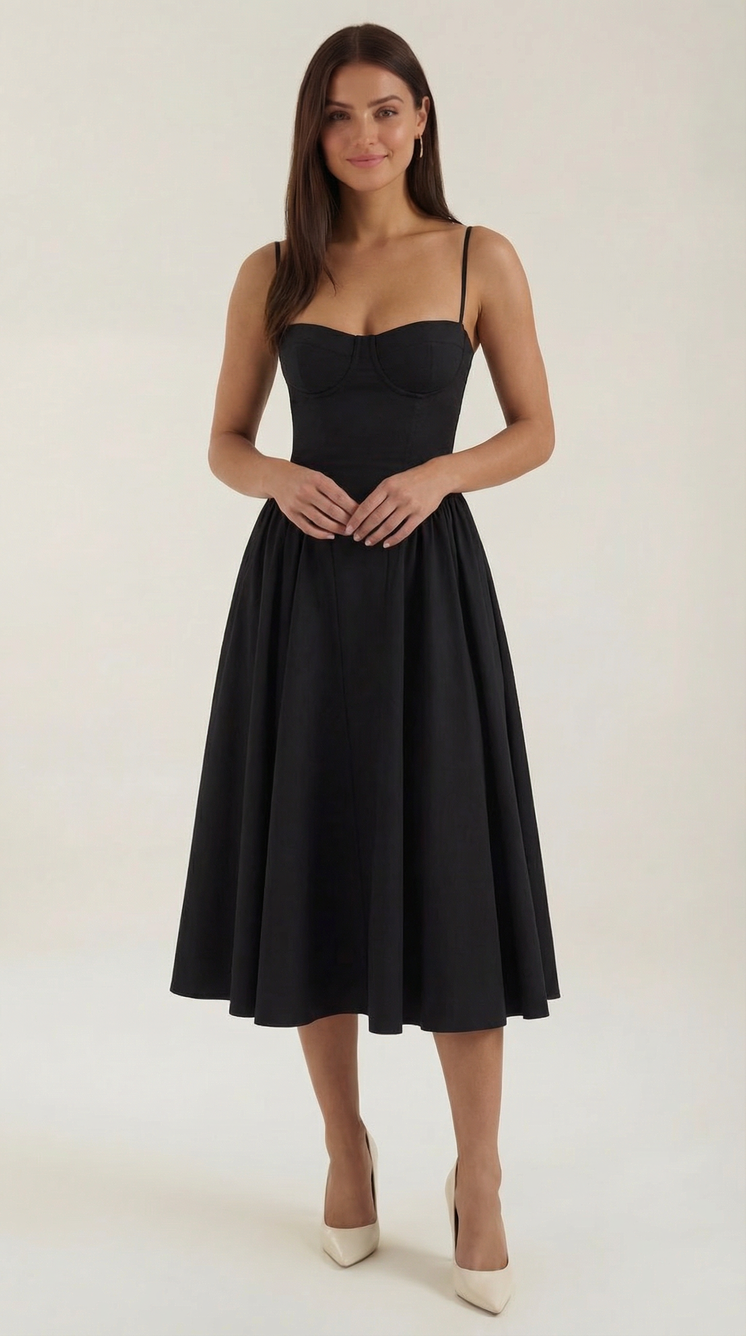 Kacob | Women's Floral Corset Midi Dress