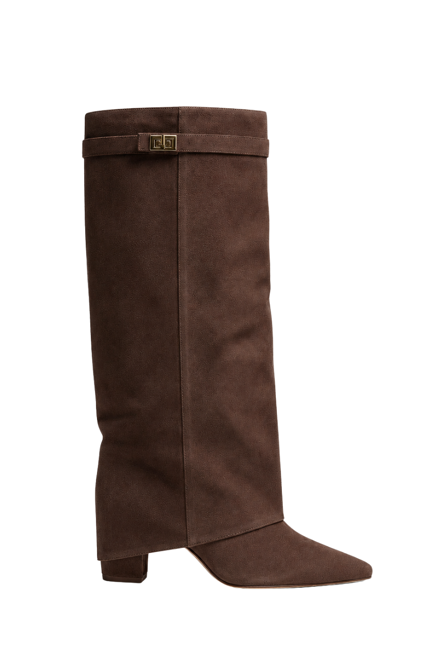 Kacob | Women's Fold-Over Buckle Knee High Boots