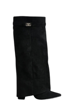 Kacob | Women's Fold-Over Buckle Knee High Boots