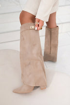 Kacob | Women's Fold-Over Buckle Knee High Boots