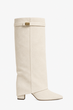 Kacob | Women's Fold-Over Buckle Knee High Boots
