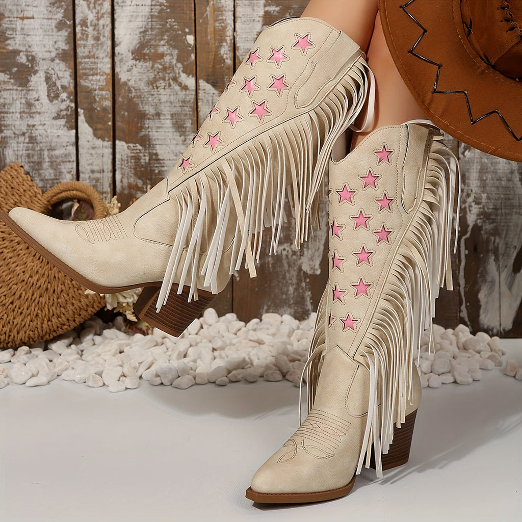 Kacob | Women's Fringe Wide Calf Cowboy Boots