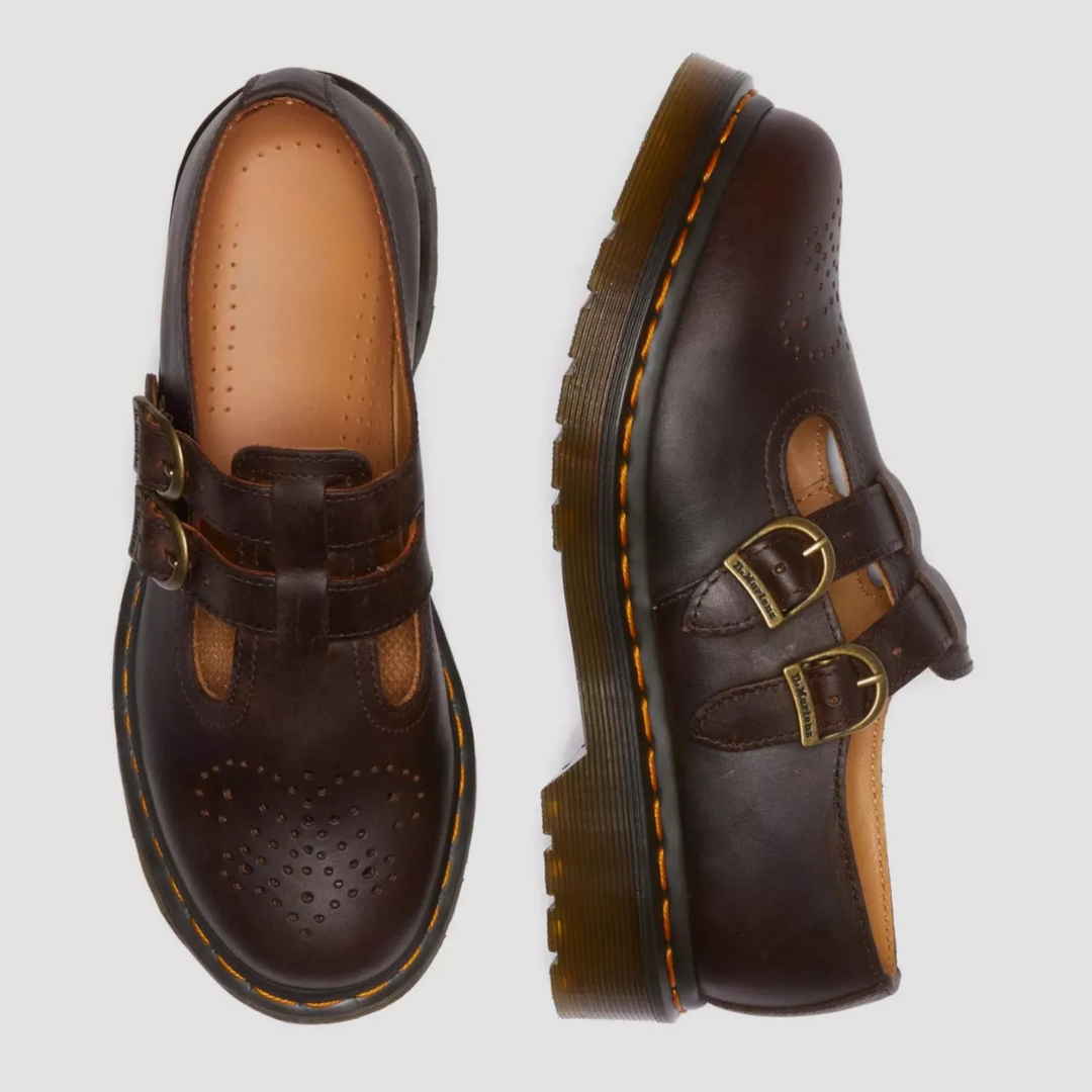 Women's Heart Perforated Double Strap Mary Jane Shoes