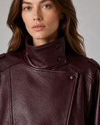 Kacob | Women's High Collar Faux Leather Jacket