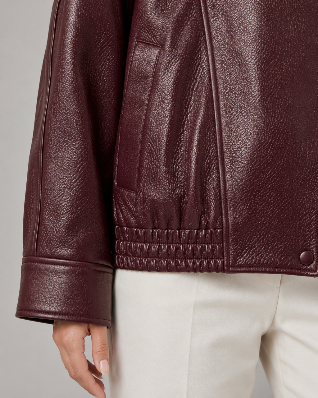 Kacob | Women's High Collar Faux Leather Jacket