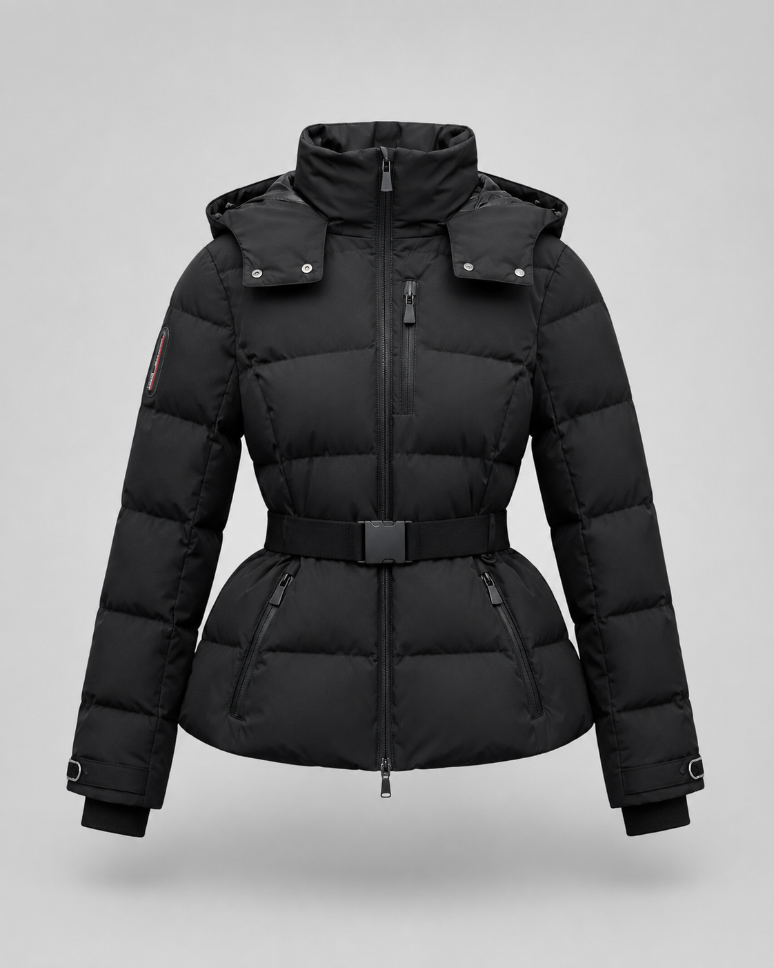 Kacob | Women's Hooded Belted Puffer Jacket