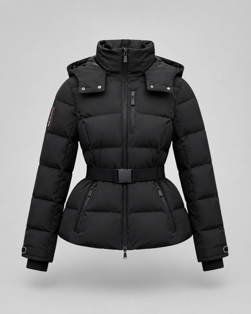 Kacob | Women's Hooded Belted Puffer Jacket