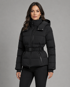 Kacob | Women's Hooded Belted Puffer Jacket