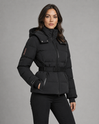 Kacob | Women's Hooded Belted Puffer Jacket