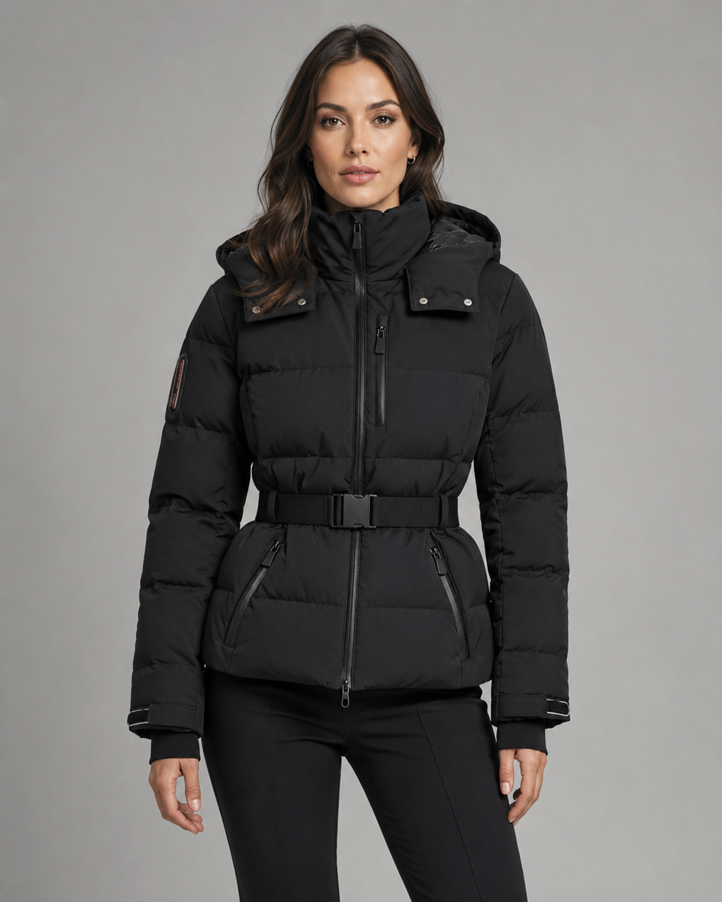 Kacob | Women's Hooded Belted Puffer Jacket