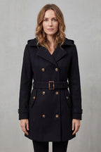 Kacob | Women's Hooded Double-Breasted Trench Coat