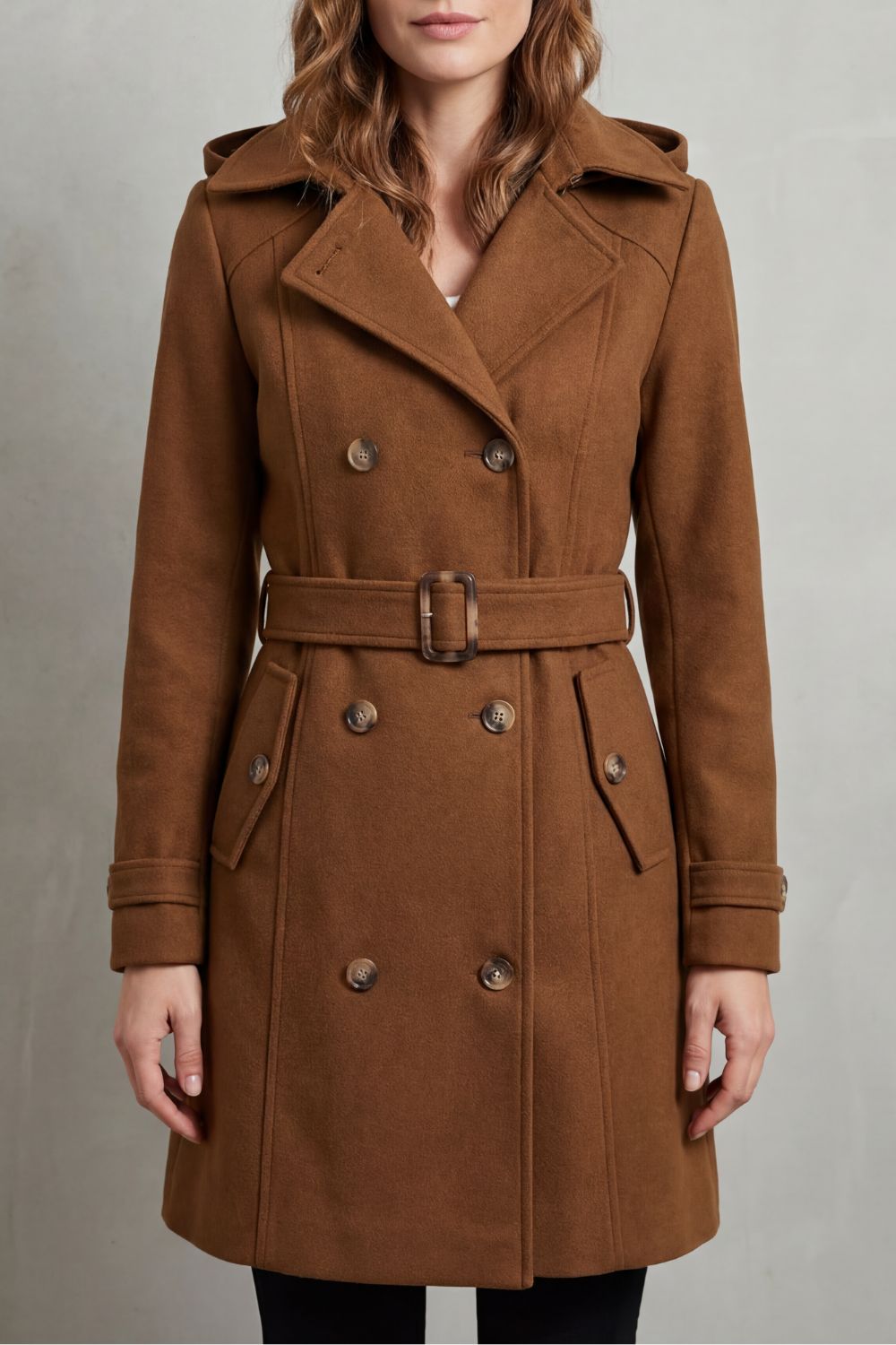Kacob | Women's Hooded Double-Breasted Trench Coat